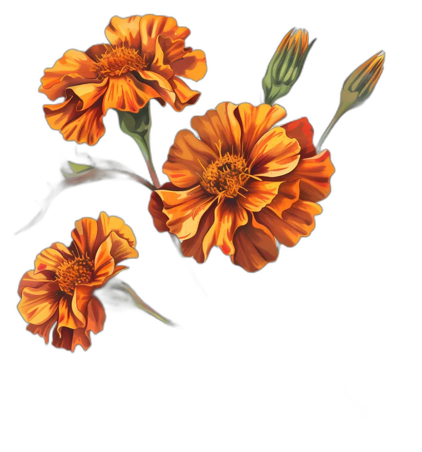 Marigold Flower Cluster