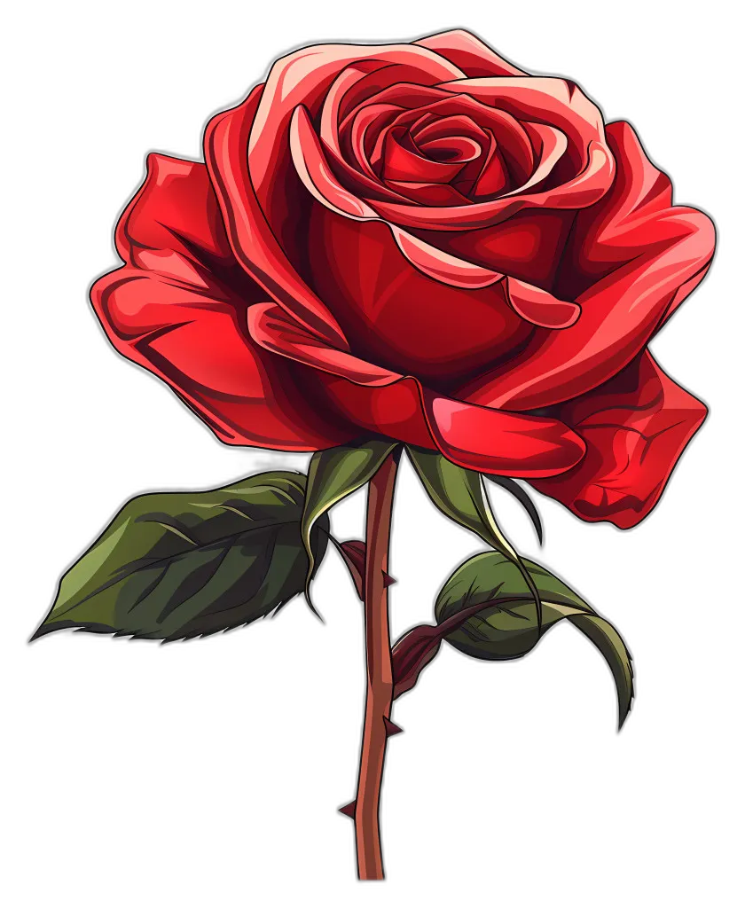 Stylized Red Rose