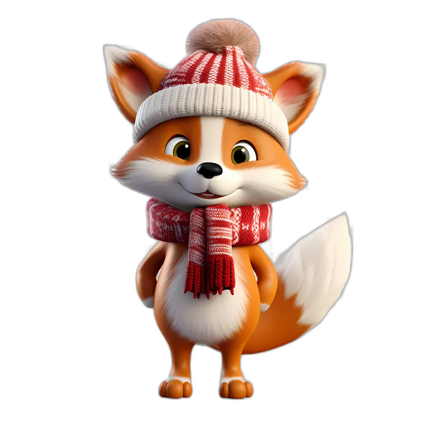 Cartoon Winter Fox