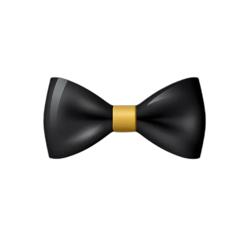 Elegant Black Bow Tie with Gold Band