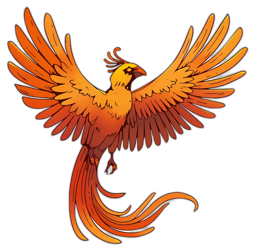 Stylized Fiery Phoenix