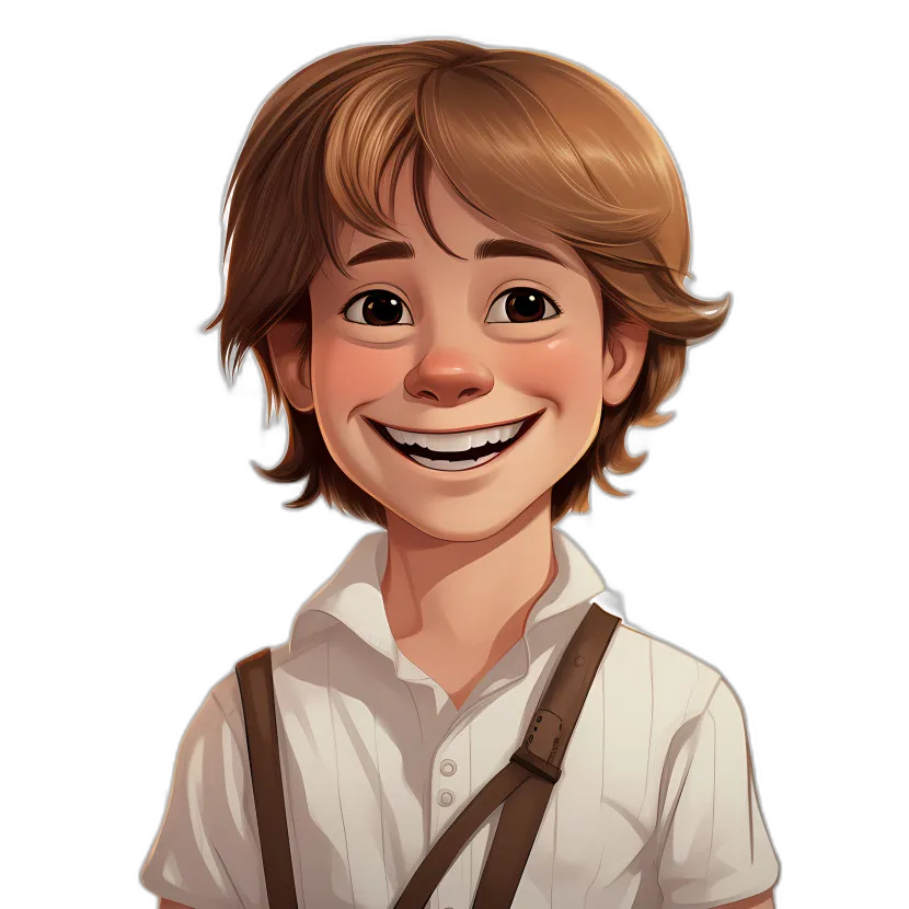 Smiling Cartoon Boy Character