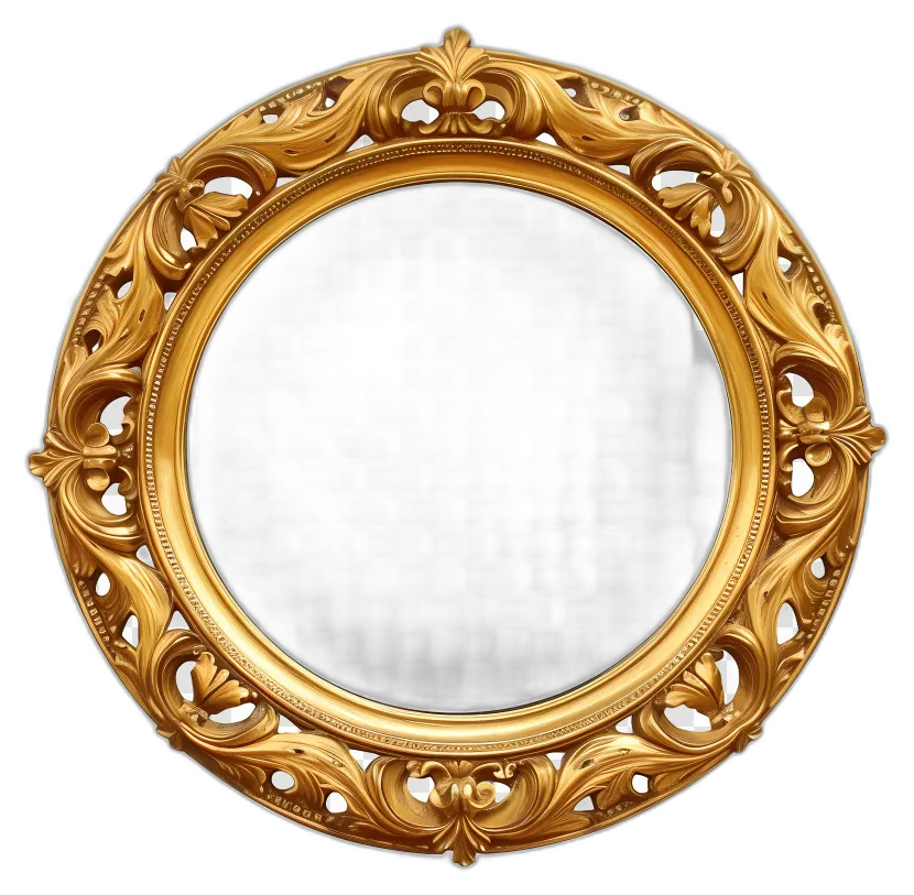 Ornate Golden Circular Baroque Frame