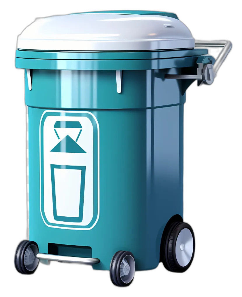 Modern Teal Recycling Bin