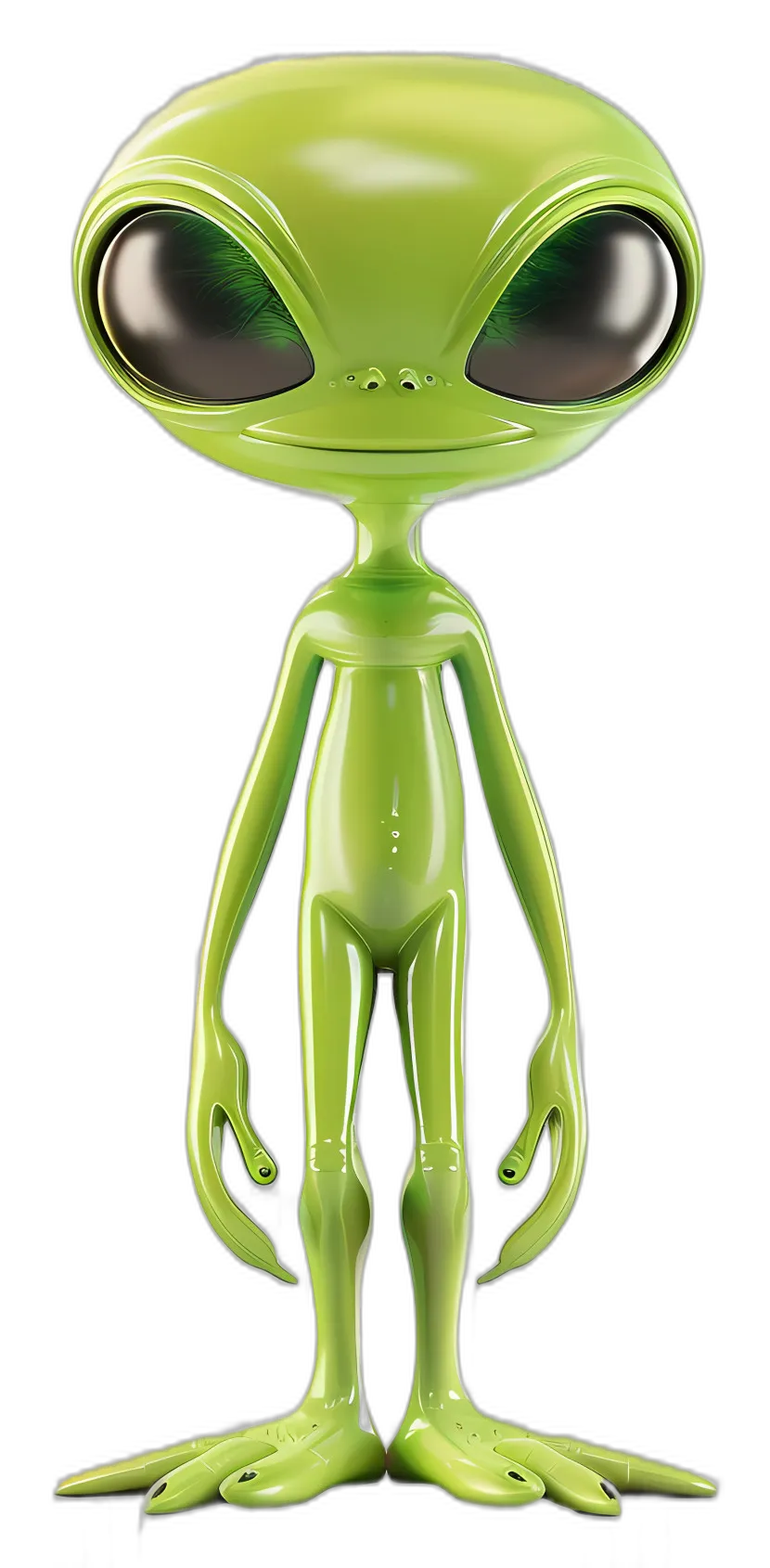 Cartoon Lime Green Alien Character