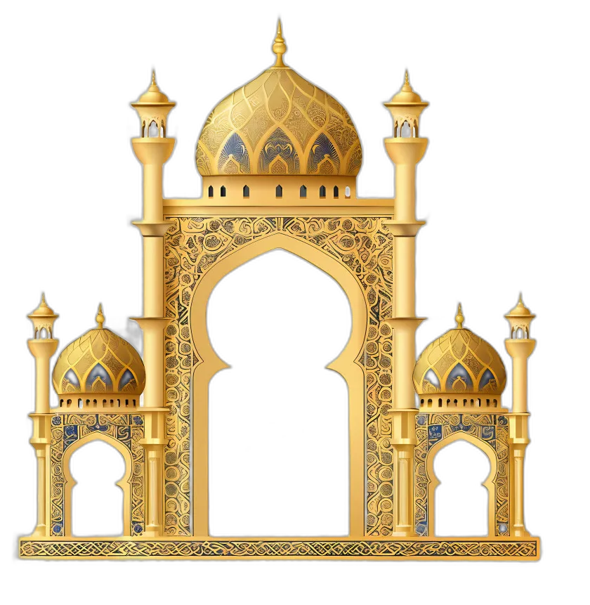 Golden Islamic Mosque Gate