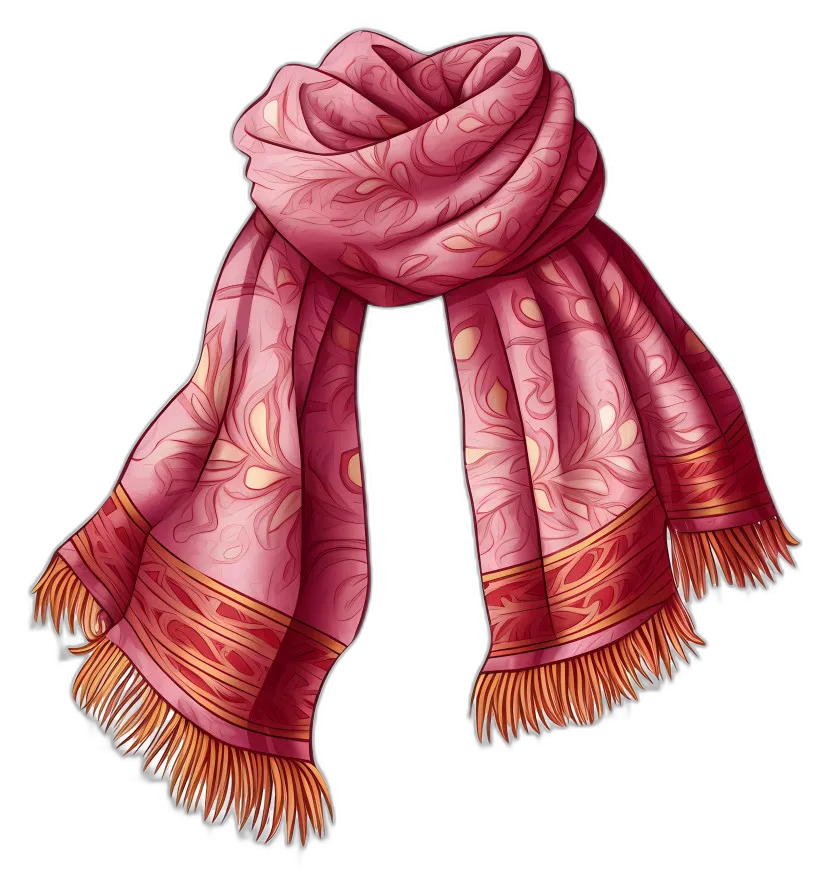 Floral Pattern Pink Scarf