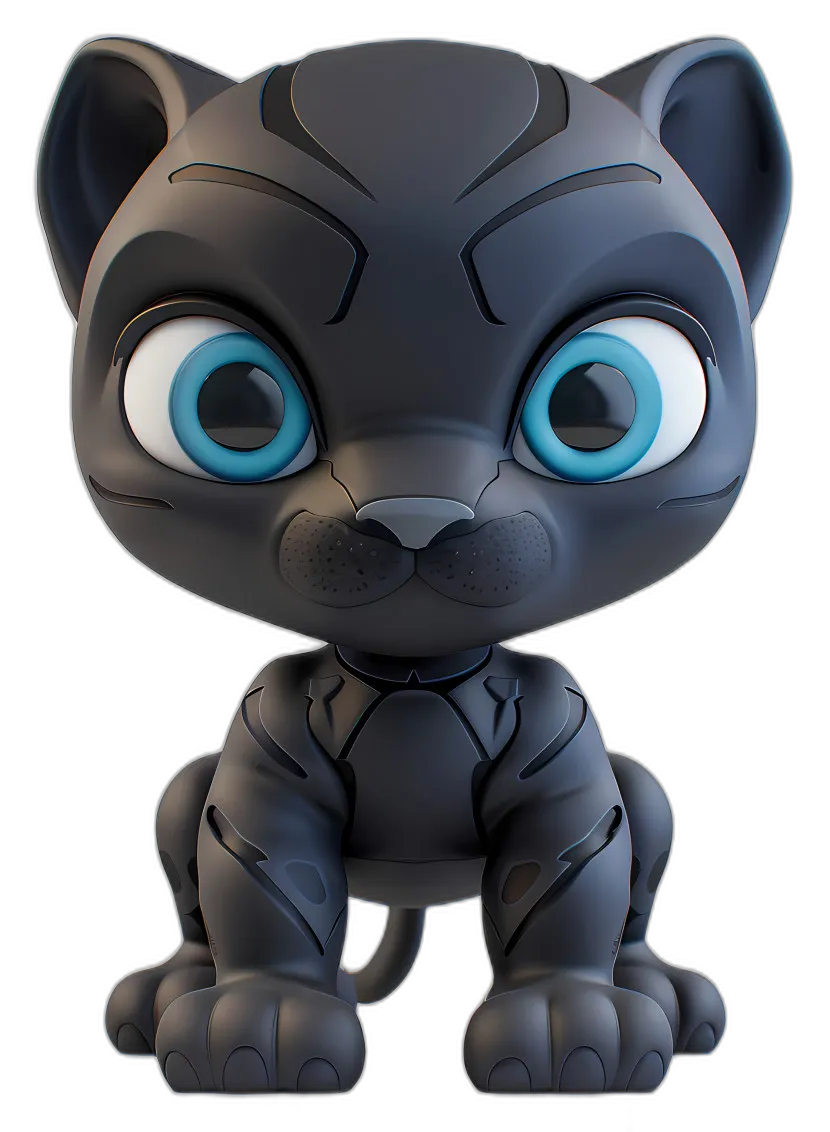 Stylized Panther Cub Figurine