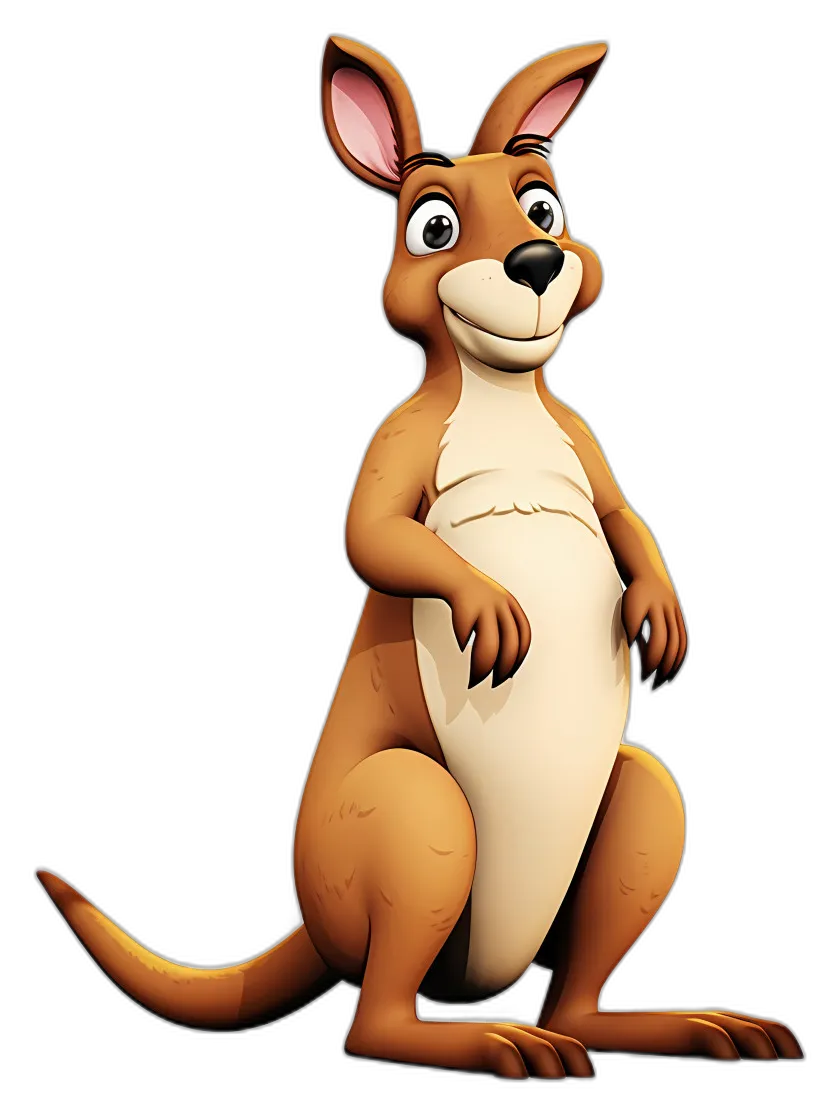 Friendly Cartoon Kangaroo Character