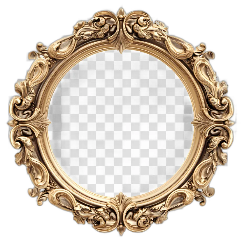 Golden Baroque Round Frame
