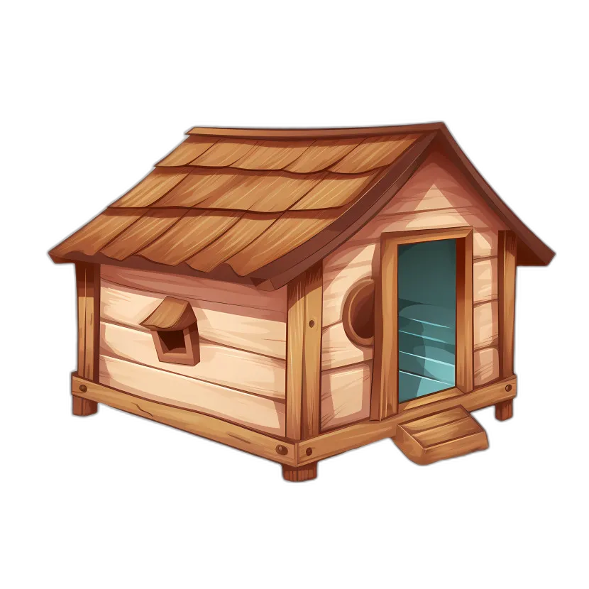 Rustic A-Frame Doghouse