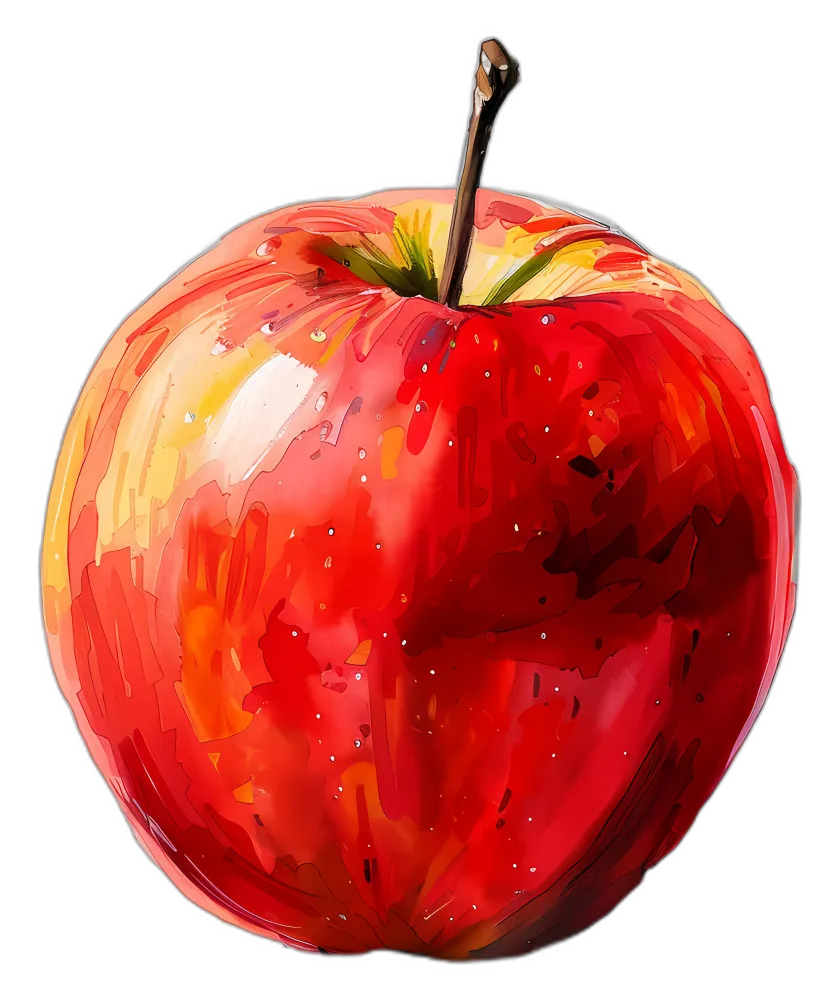 Watercolor Stylized Apples