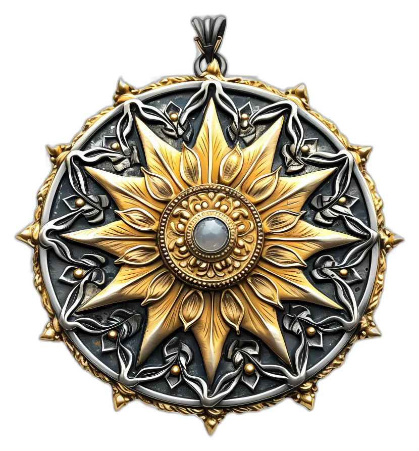 Ornate Sunburst Medallion Pendant