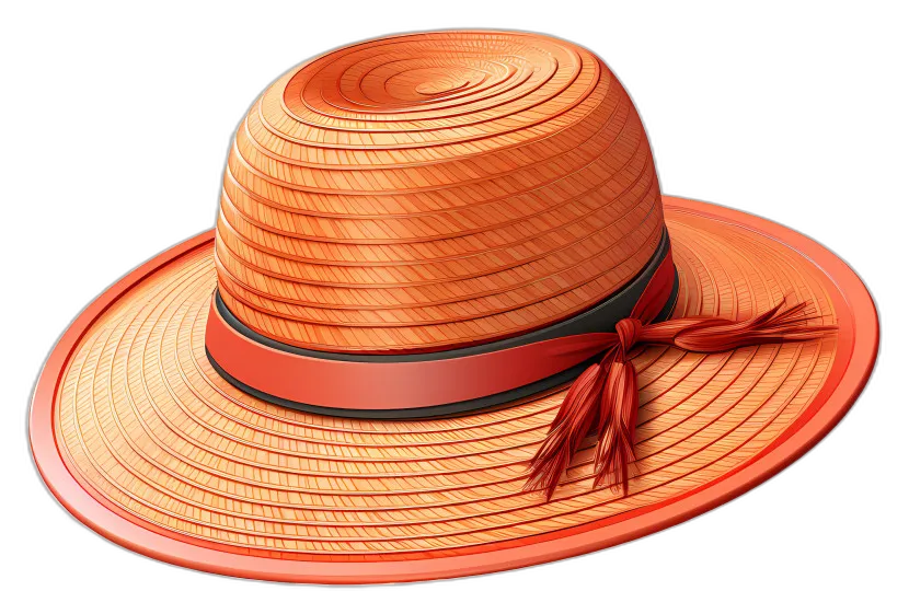 Bright Orange Wide Brim Straw Hat