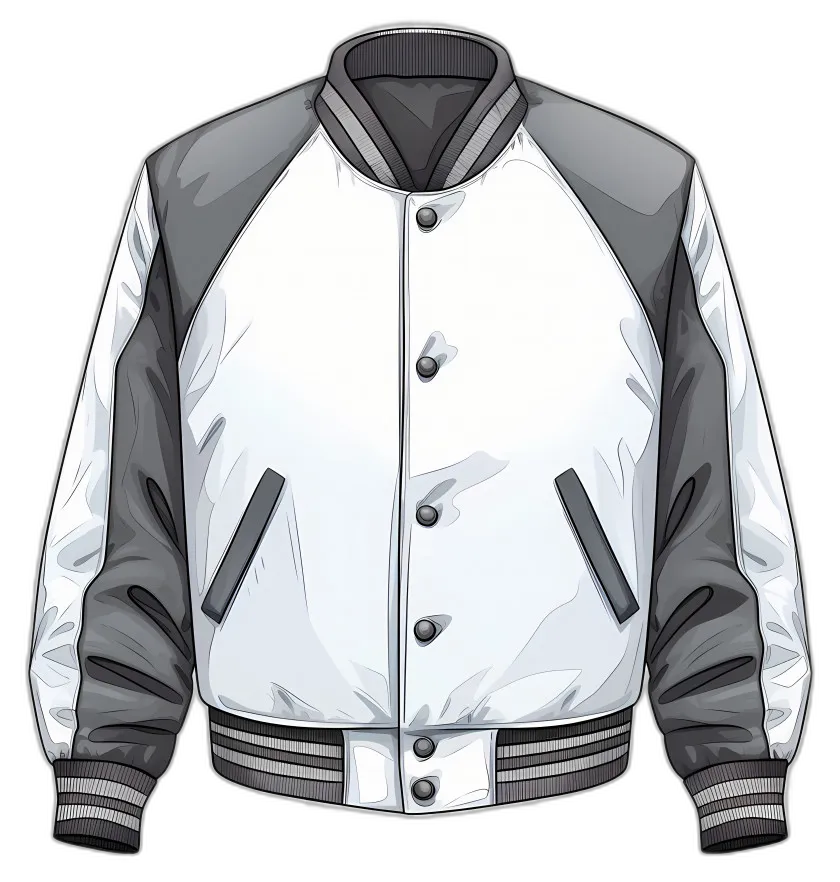 Varsity Jacket White and Dark Gray