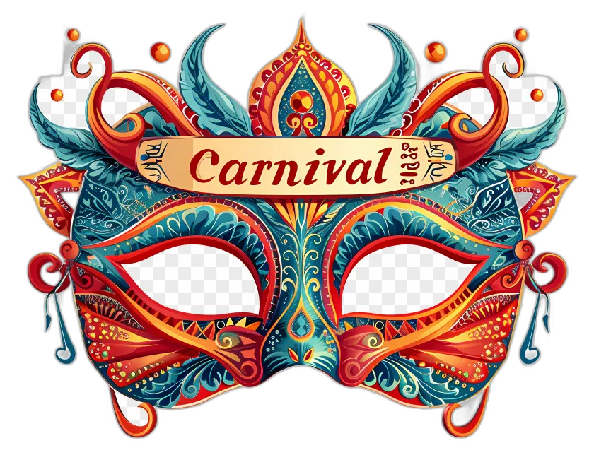 Ornate Carnival Feather Mask