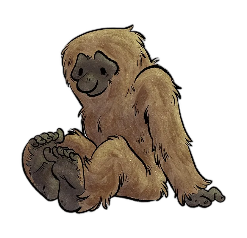 Friendly Cartoon Gibbon