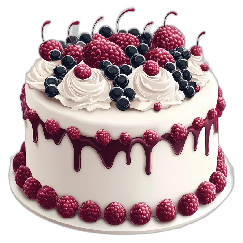 Decorated Berry Cake