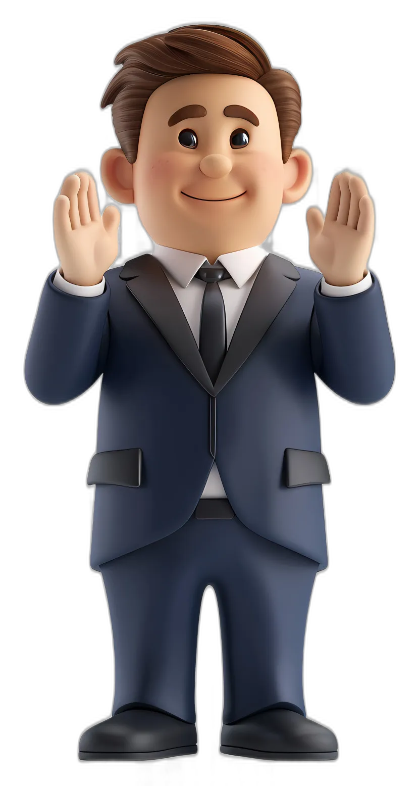 Cartoon Businessman Welcome Gesture