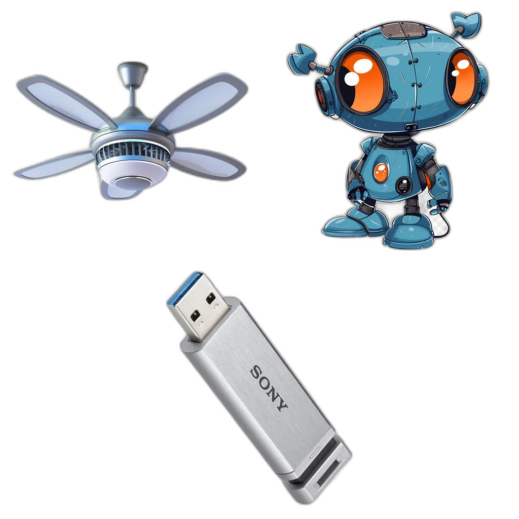 Stylized Weapon, Robot and USB Drive Bundle