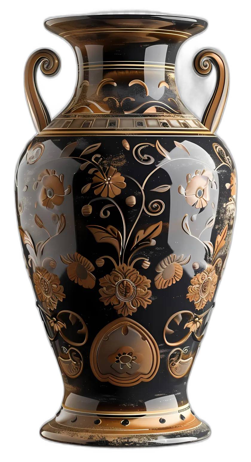 Antique Floral Pattern Vase
