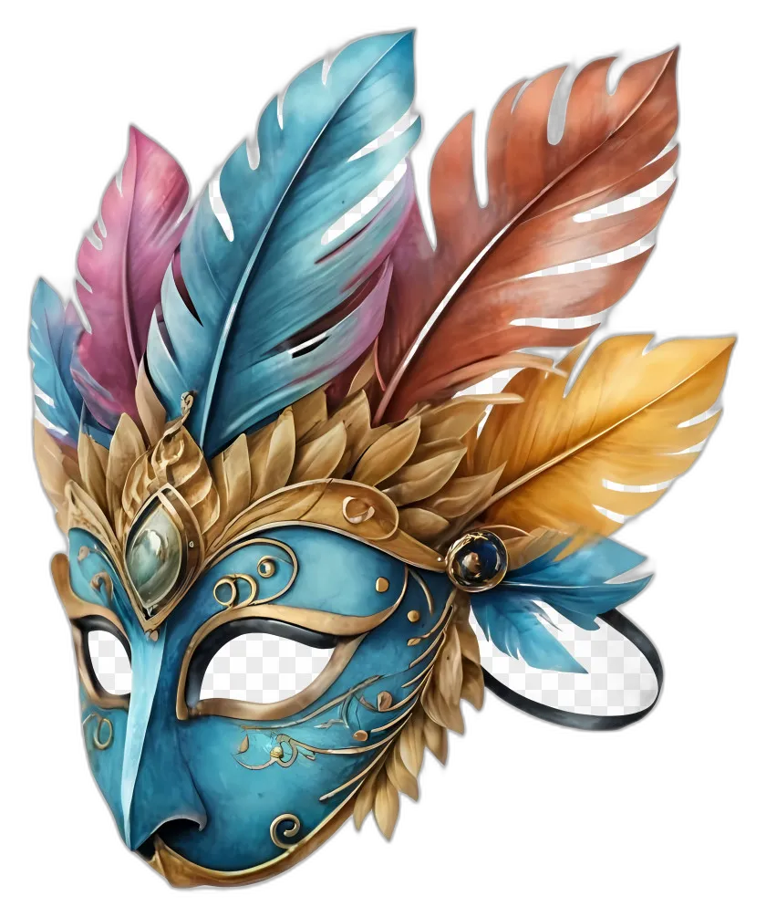 Ornate Venetian Feather Mask