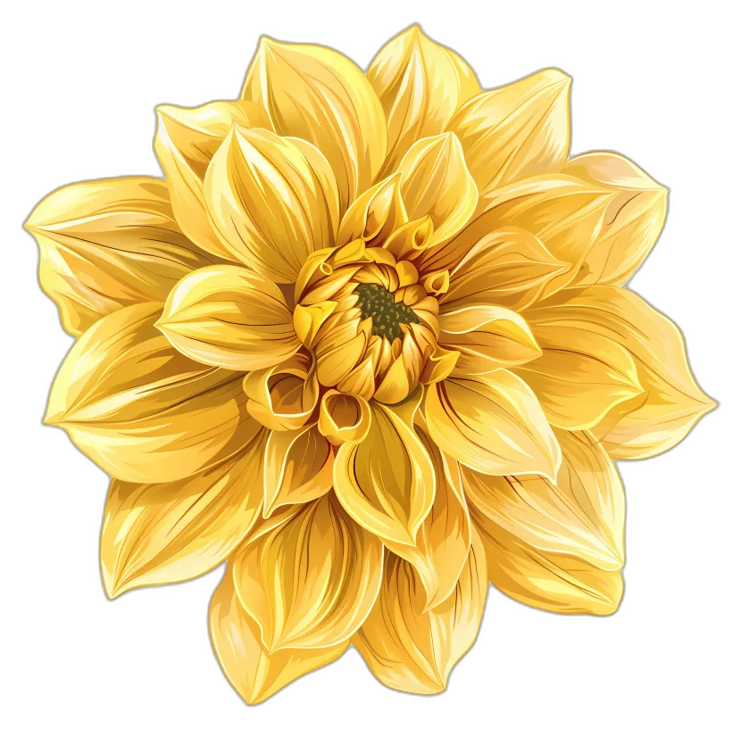 Yellow Dahlia Flower Blooming