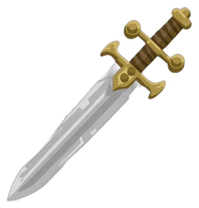 Medieval Fantasy Sword with Golden Hilt
