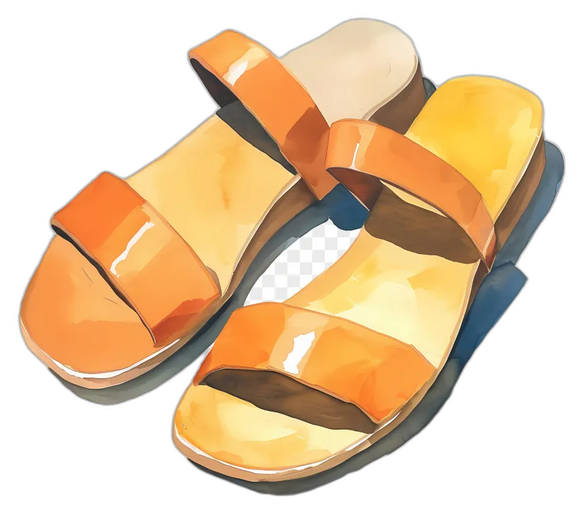 Orange Strap Sandals