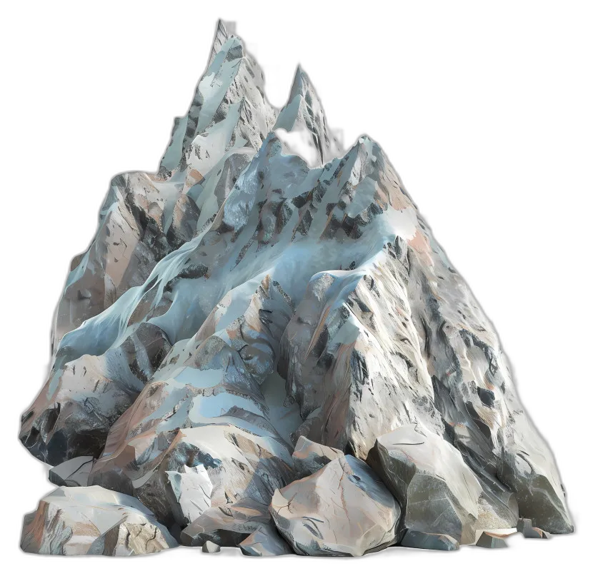 Snow-Capped Stylized Mountain Range