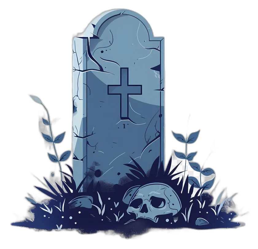 Weathered Skull Tombstone