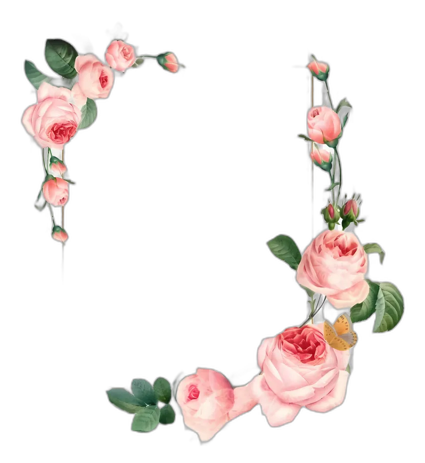 Ornate Wedding Frame with Pink Roses