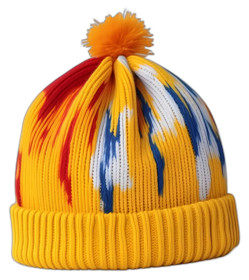 Bright Yellow Knit Beanie with Pom-Pom
