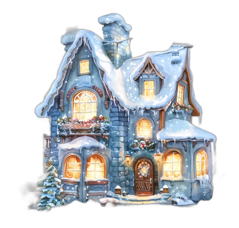 Snowy Winter Storybook Cottage