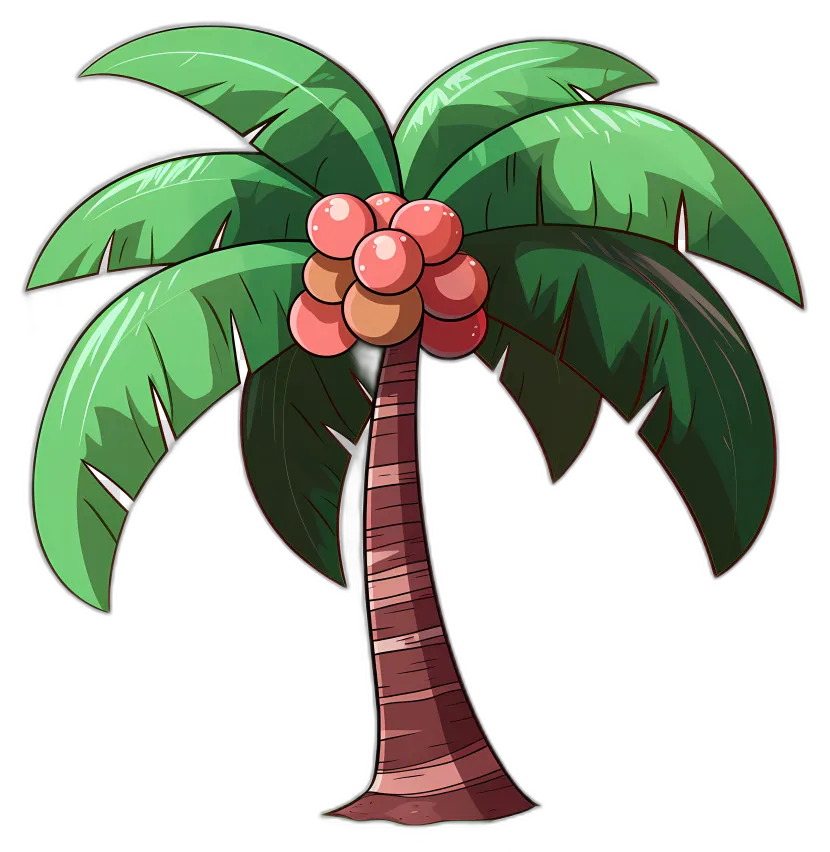 Cartoon Coconut Palm Tree