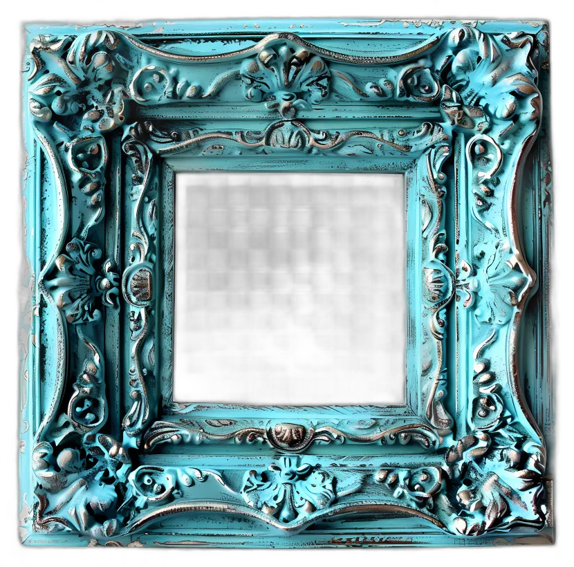 Antique Teal Ornate Frame