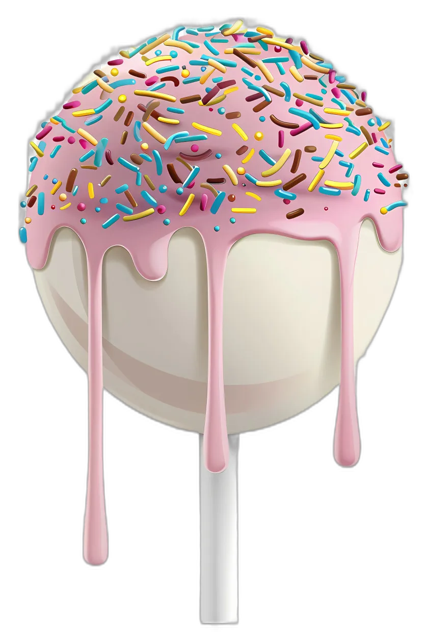 Frosted Cake Pop with Sprinkles