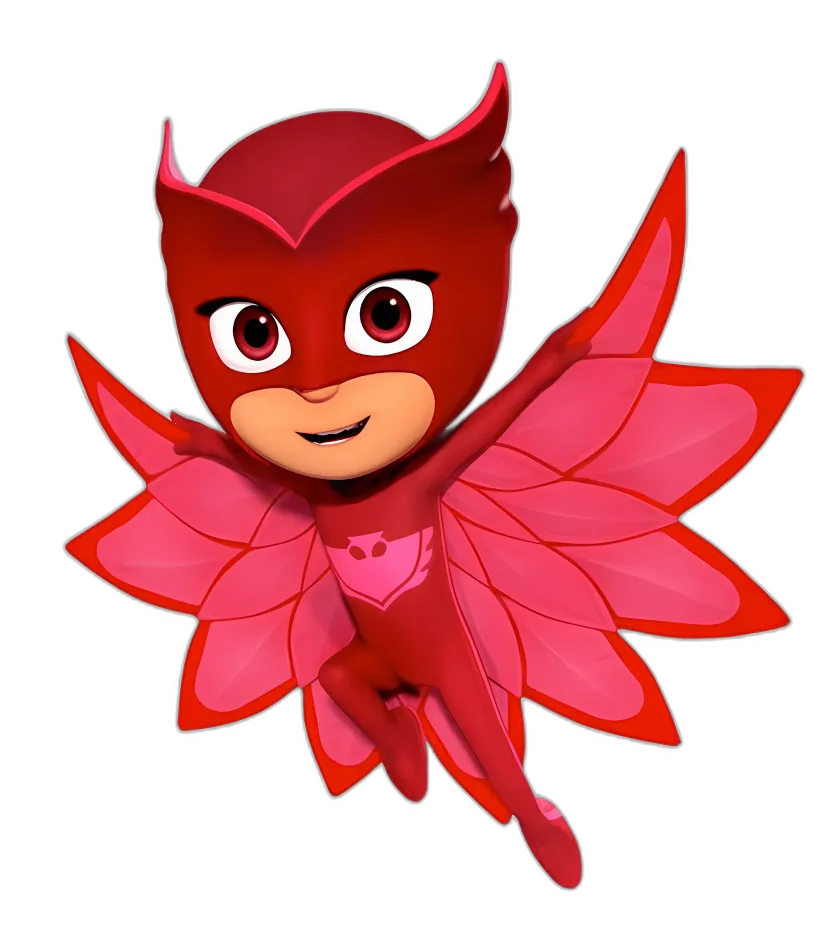 Animated Red Superhero with Wings