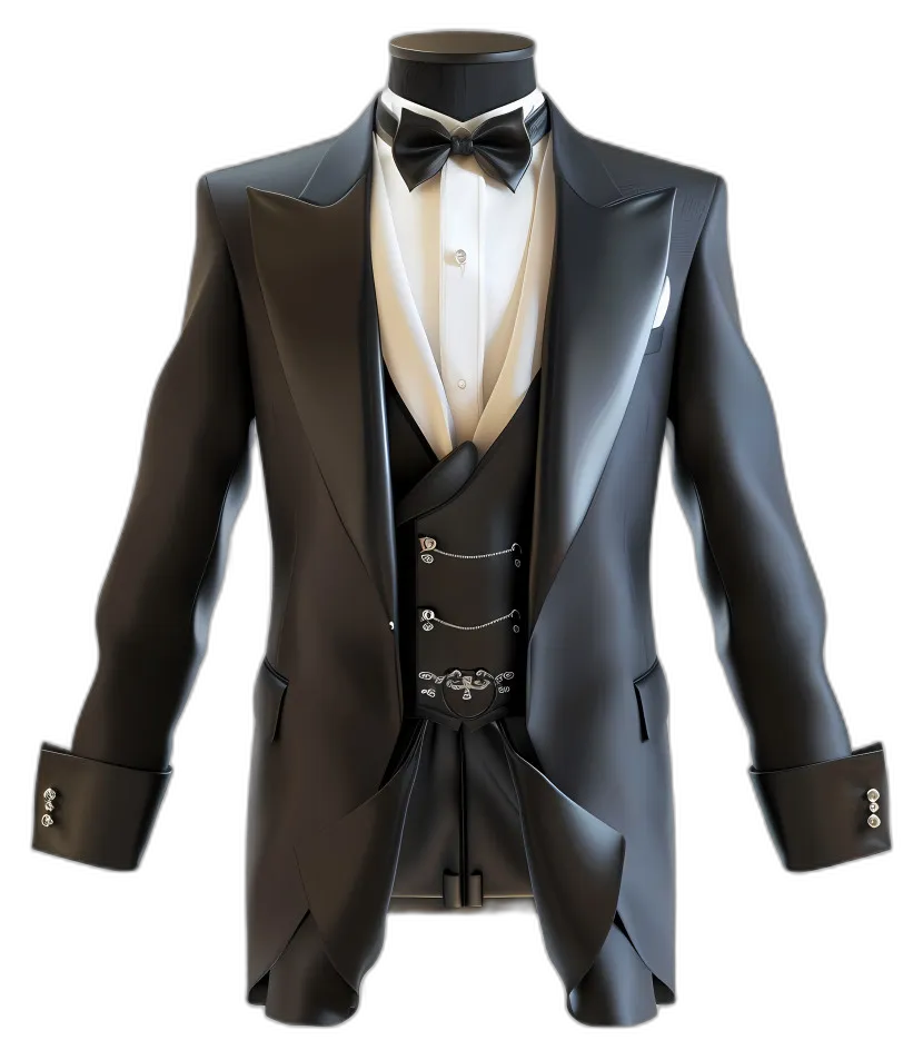 Elegant Black Tuxedo with Waistcoat