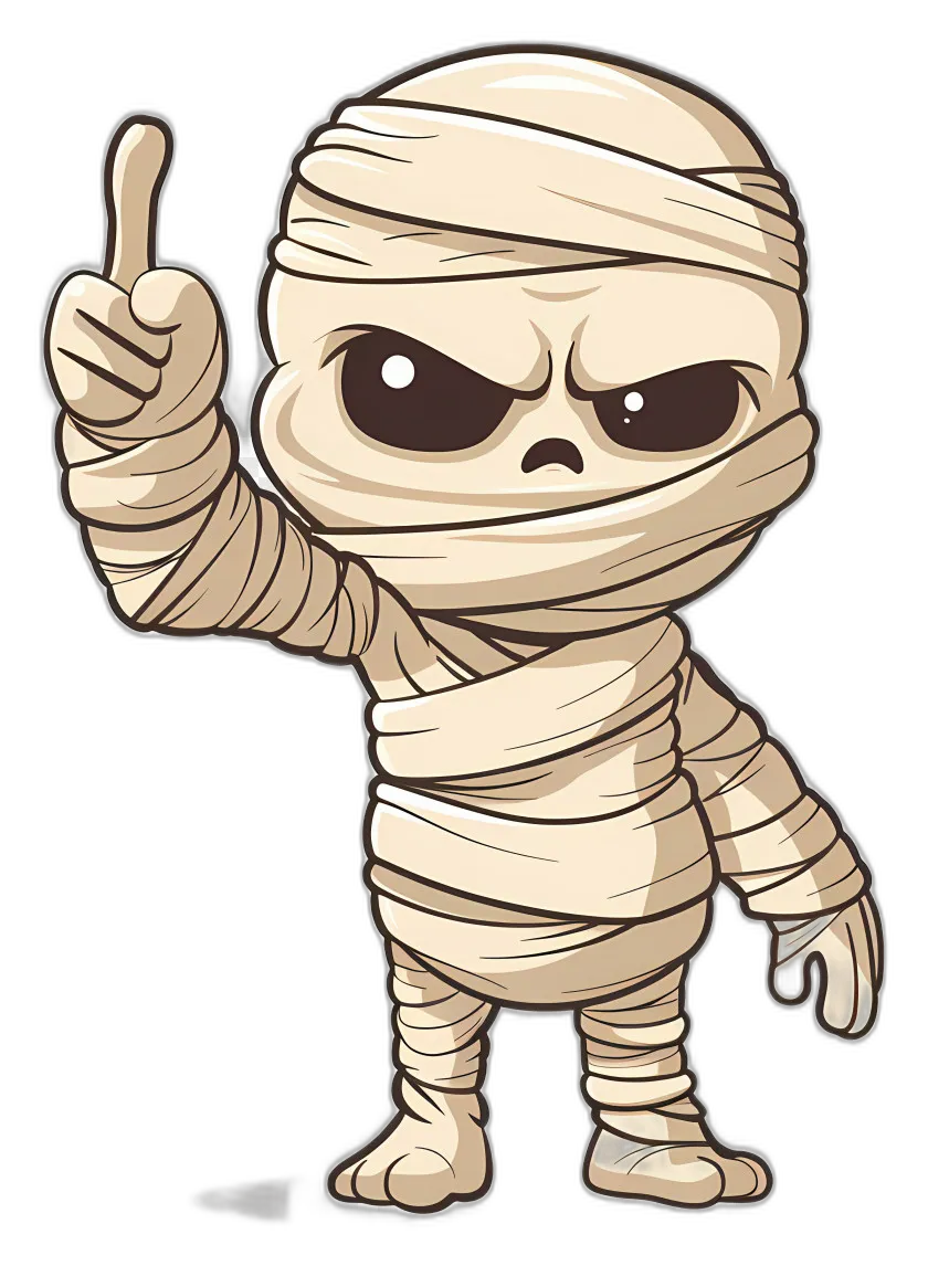 Angry Cartoon Mummy Character