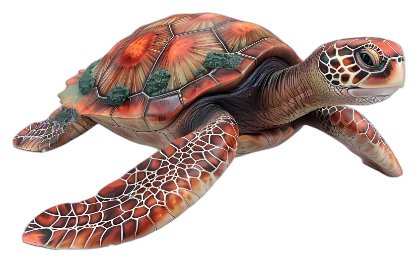 Colorful Marine Sea Turtle