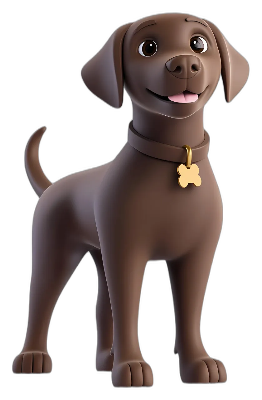 Chocolate Labrador Puppy 3D Model