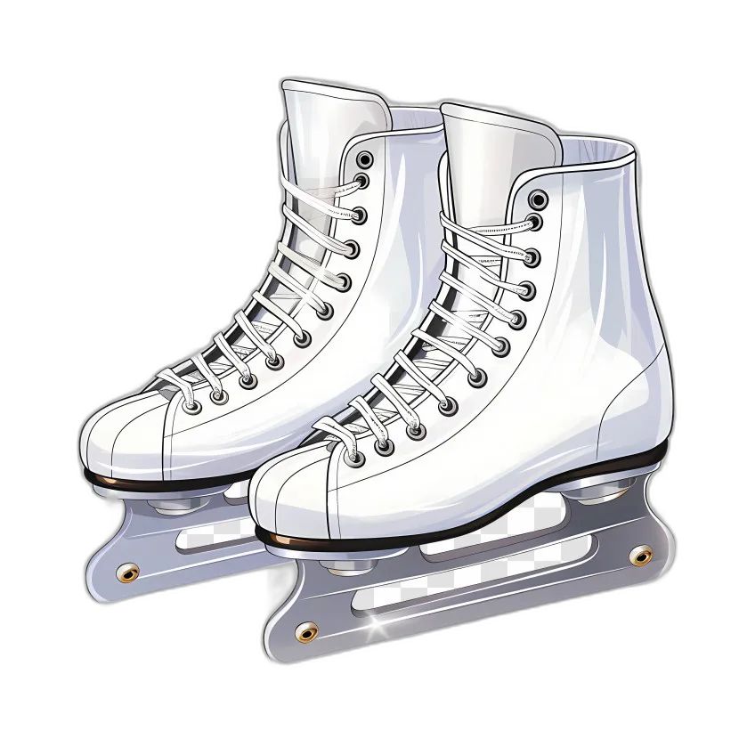 White Ice Skates with Silver Blades