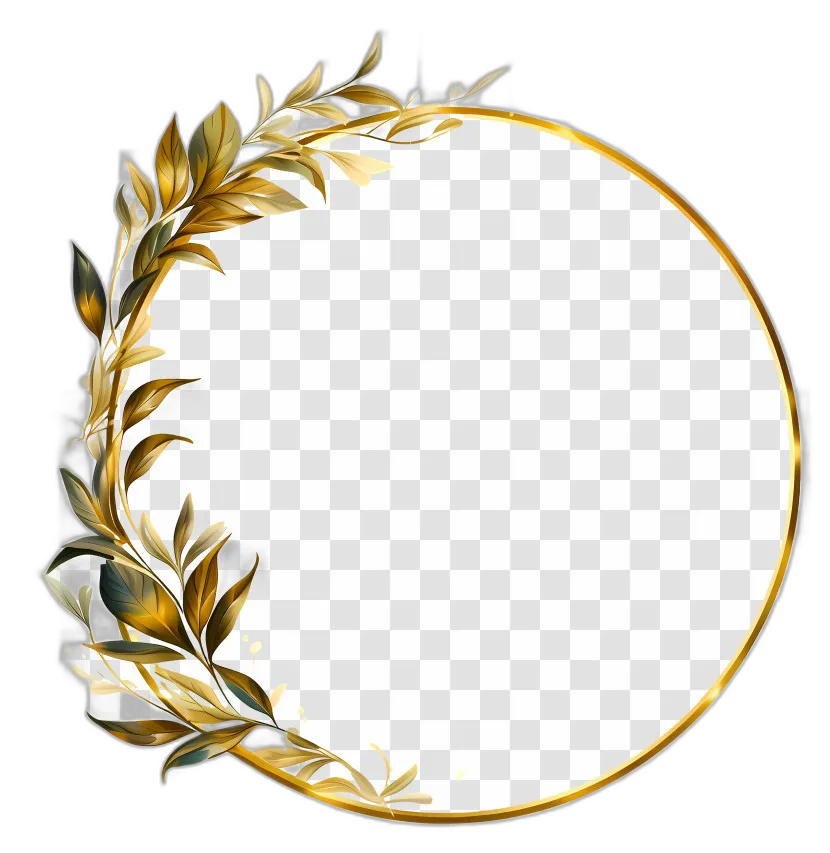Golden Ornate Circular Frame