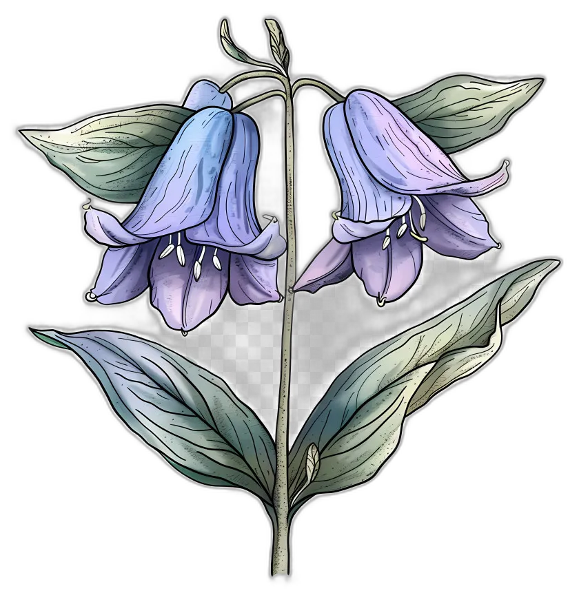 Botanical Bellflower Illustration