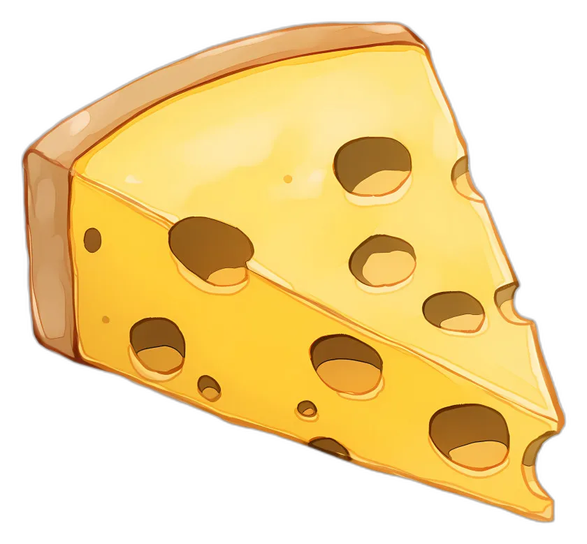 Cartoon Swiss Cheese Wedge