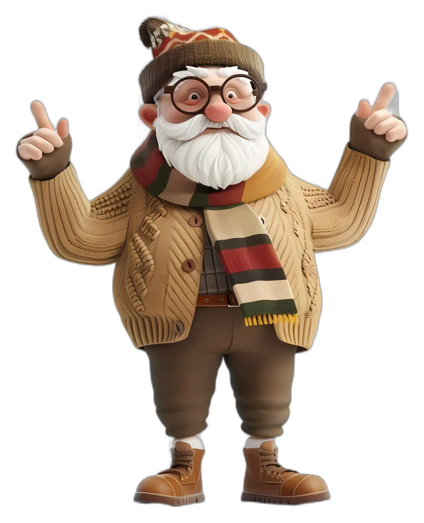 Stylized Winter Grandfather Character