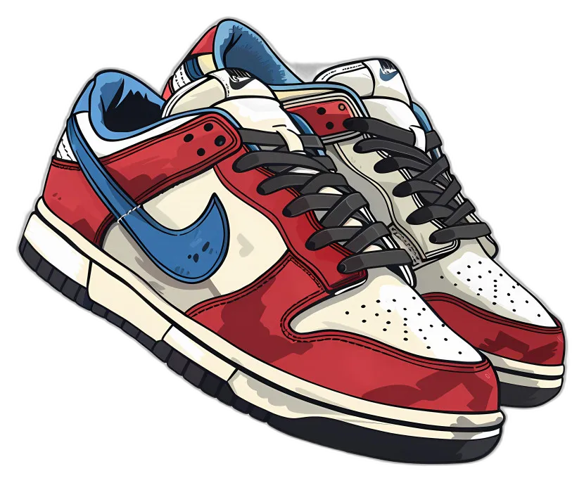 Stylish Red and White Low-Top Sneakers