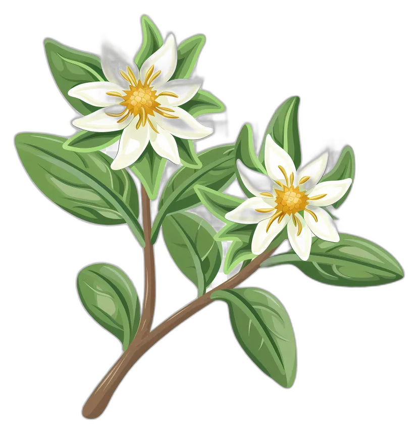 Edelweiss Flower on Branch