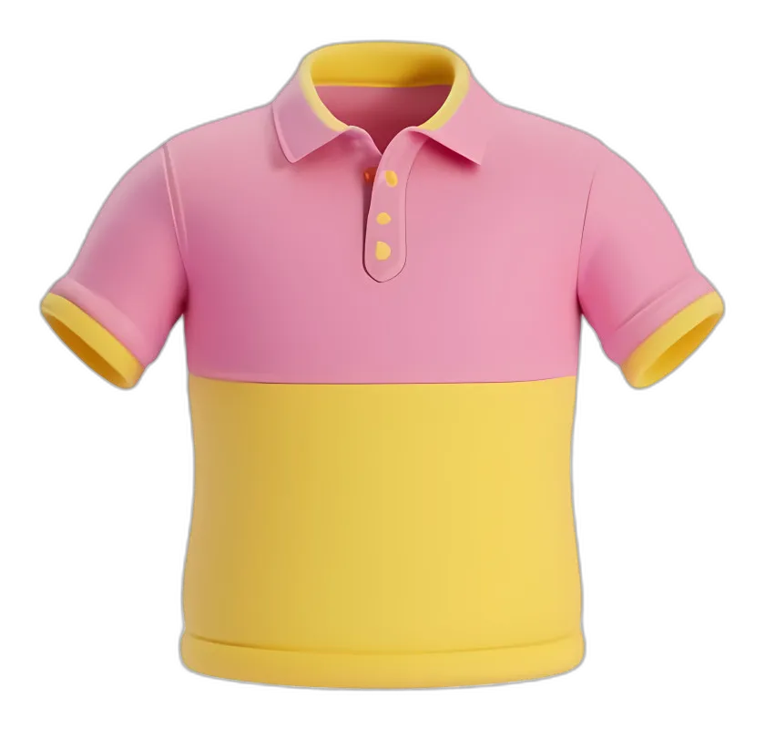 Two-Toned Pink and Yellow Polo Shirt